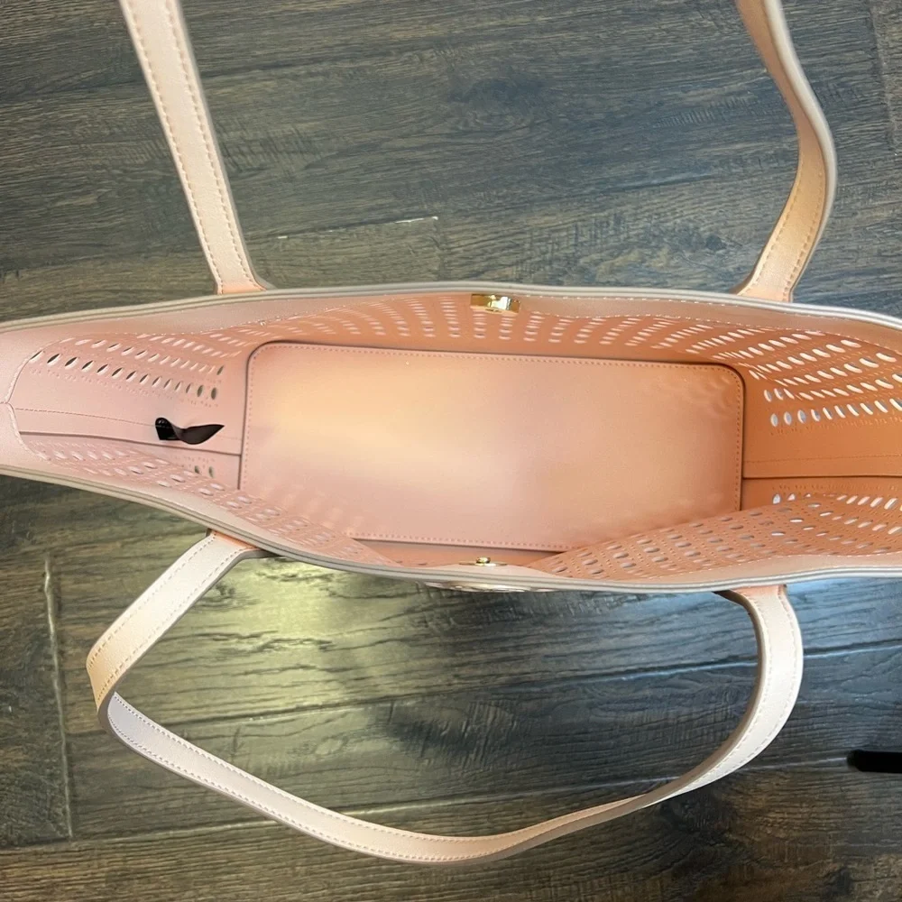 Nanette Lepore Pink Vegan Leather Tote And “Surf Spray Shoulder Bag 2 Piece Set